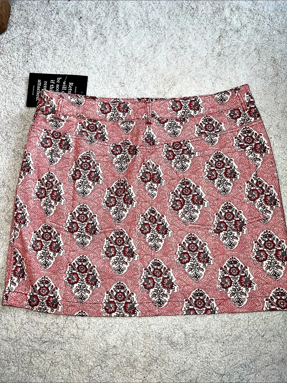 NWT Tuckernuck Scarlet Sonata Red Floral Denim Pippa Mini Skirt Size L $178